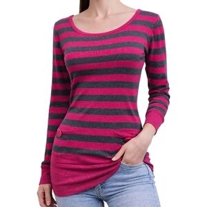 Like An Angel Y2K Pink Striped Long Sleeve Top Medium Coquette Mall Girl